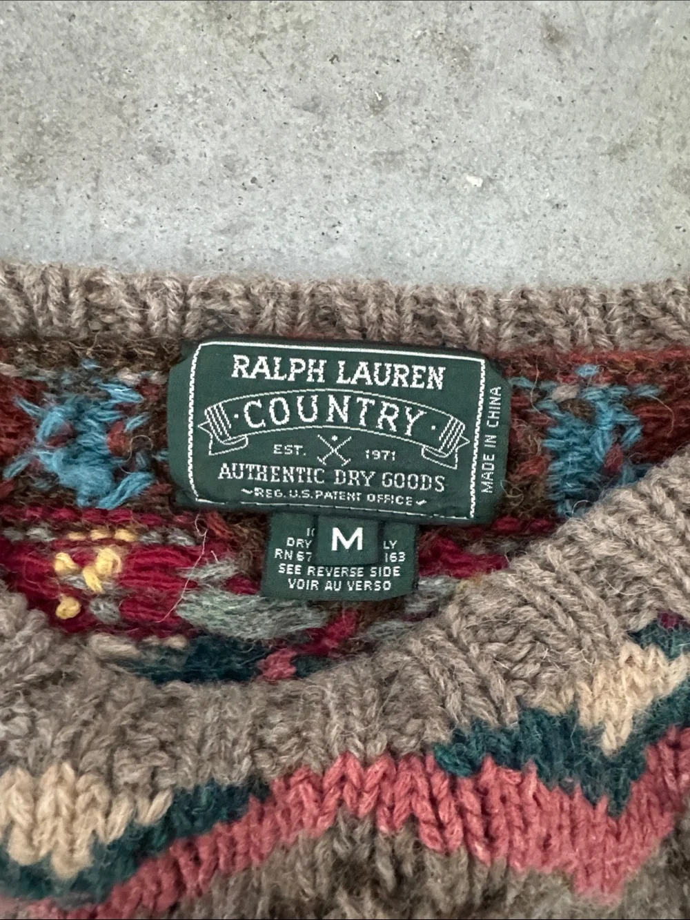 Vintage Ralph Lauren Country Wool Intarsia Polo Horse Southwestern Sweater W - Picture 2 of 4